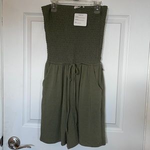 Green smocked romper